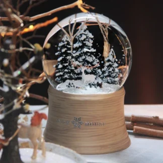 Caja de música con bola de cristal de copo de nieve, regalo de Navidad para hombres y mujeres, lámpara flotante de escena de nieve, caja de ocho tonos de ciervo, regalo de cumpleaños