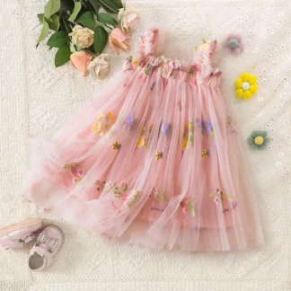 Vestidos de cumpleaños para niñas de verano, disfraces formales de tul rosa para eventos, vestidos de primera comunión para niñas, vestidos para niños