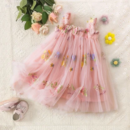 Vestidos de cumpleaños para niñas de verano, disfraces formales de tul rosa para eventos, vestidos de primera comunión para niñas, vestidos para niños