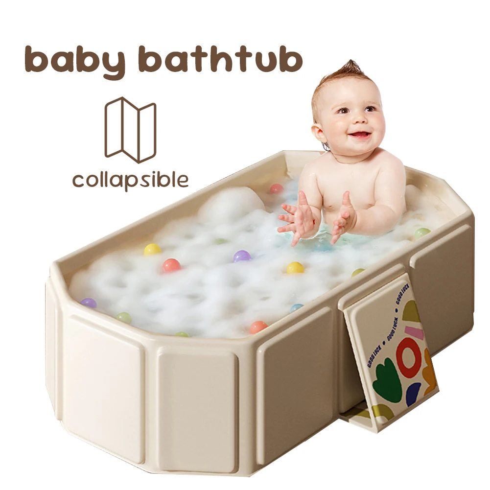 Bañera para bebés para bebés y niños pequeños, bañera infantil plegable con salida de drenaje, lavabo de ducha para bañera para niños pequeños