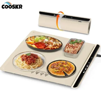 Bandeja calefactora eléctrica, calentador de alimentos plegable, calentamiento rápido, mesa de comedor portátil, calentador de alimentos, estera con calefacción de superficie completa
