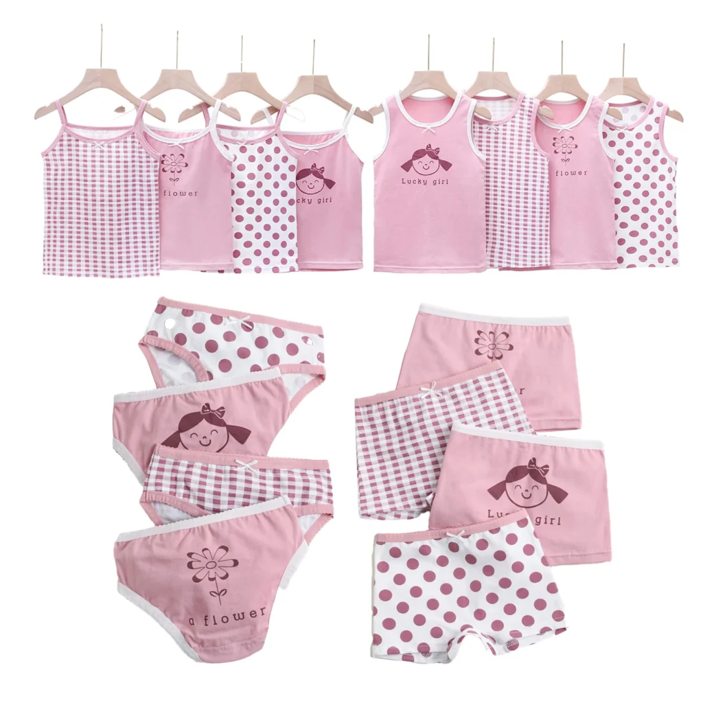 Camiseta sin mangas para niñas, ropa para niños, chaleco de algodón puro con cuello redondo, Tops con tiras, calzoncillos, Boxer, pantalones cortos para niños de 3 a 8 años 2024