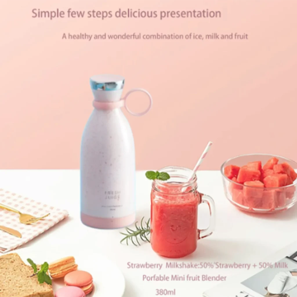 1 exprimidor eléctrico recargable para frutas frescas y zumos de frutas nutritivas, adecuado para familiares, viajar y en cualquier momento, en cualquier lugar.