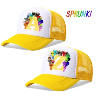 Sprunki Gorras de béisbol para niños Letra en inglés Sombrero de dibujos animados Niña Niño Casual Ajustable Transpirable Gorra con visera Sombreros de verano Regalo de cumpleaños