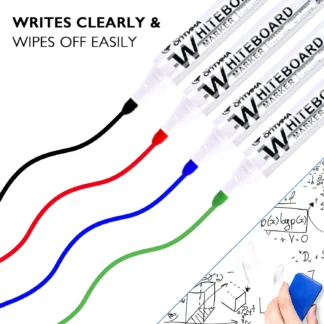 Rotuladores borrables para pizarra blanca, bolígrafos de tinta negra, azul, roja y verde, Punta cruda, material escolar, papelería para profesores, 4 unidades por juego