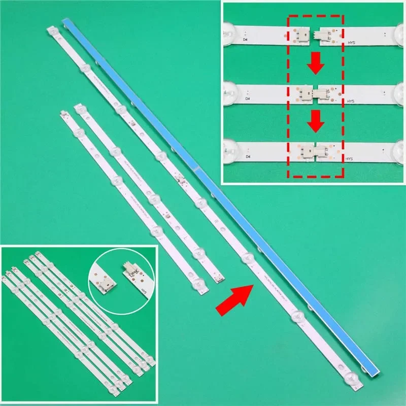 Nuevas barras de lámpara LED para TV HRS_SQY43_3X8_2W_MCPCB 12mm_V1 tiras de retroiluminación JL.D 43081330 -031BS-M_V01 Cinta de bandas de matriz de tablones de matriz