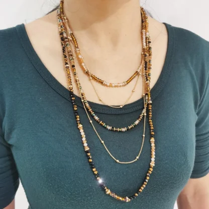 2025 collar de diseñador de lujo colgante gargantilla de Metal de cristal caliente más nueva moda collar multicapa para joyería de mujer