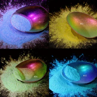 Polvo Aurora que cambia de Color para uñas, polvo de neón iridiscente, adecuado para manualidades DIY, arte en resina y colorear moldes