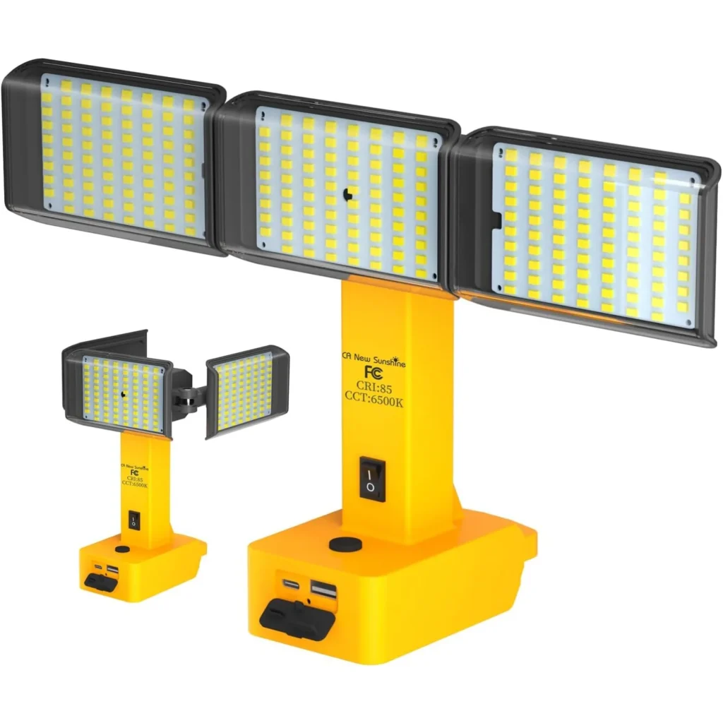 Luz de trabajo LED inalámbrica para | 78W 7800LM, protección de bajo voltaje, reflector portátil para exteriores con carga USB/tipo C