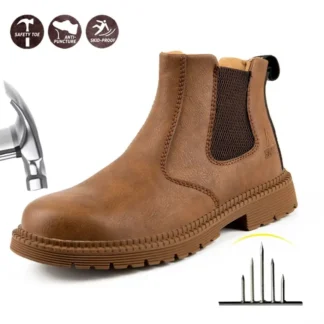 Zapatos de trabajo con punta de acero con certificación CE para hombres, plantillas antifatiga impermeables, duraderas para paisajismo, equipos de construcción de carreteras