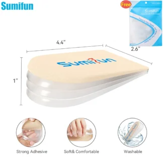 Sumifun, 1 par de plantillas de Gel de silicona para hombres y mujeres, plantillas con cojín para el talón, suelas para aliviar el dolor en el pie, soporte para el espolón, almohadilla para zapatos, inserciones de tacón alto