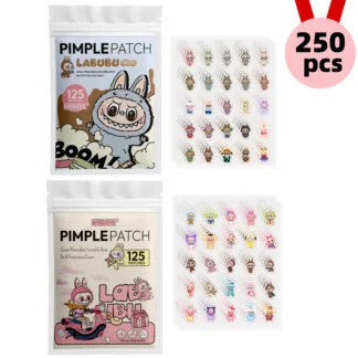 250 Uds labubu parches hidrocoloides para el acné, parches redondos para el acné, parches para el acné en forma de estrella, regalos de cumpleaños, regalos del Día de San Valentín