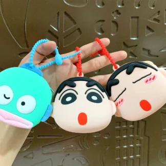 Crayon Shin-chan-llavero de Anime Merman Hanton, figura de silicona, bolsa de almacenamiento para auriculares, Mini monedero, regalos con dijes