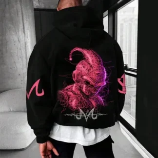 Sudadera con capucha de marca compartida Dragon Ball para primavera, otoño e invierno, chaqueta polar periférica de anime Goku Buu 2D
