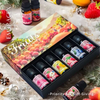 6 uds 10ML aceites esenciales de frutas perfume mujer MINI juego de perfumes colonia-Mango manzana cereza fresa arándano frambuesa