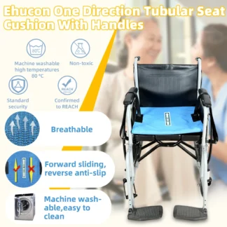 Ehucon Cojín de asiento unidireccional antideslizante transpirable para pacientes Cojín de asiento tubular con asas para personas mayores Prevención de caídas 17.0 x 17.0 in