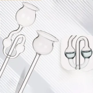 Embudo de seguridad de vidrio, doble bola, cuello largo, forma recta para hacer embudo de experimento de reducción de dióxido de carbono