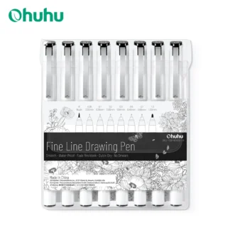 Ohuhu Micro Pen Fineliner bolígrafos de dibujo paquete de 8 bolígrafos de línea bolígrafos de colores artísticos marcadores de punta fina escritura impermeable bocetos Manga