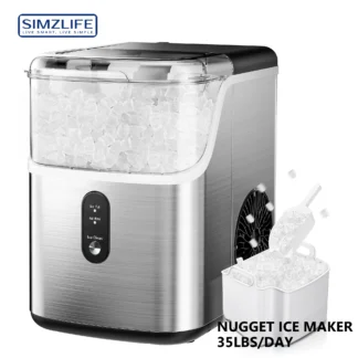 SIMZLIFE Nugget-máquina de hielo sónico para el hogar y la Oficina, máquina para hacer Pebble, encimera, 35 libras/24H