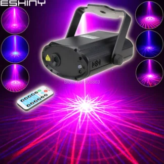 ESHINY Mini proyector láser rojo y azul, 12 patrones, baile, discoteca, Bar, fiesta familiar, luces de escenario de Navidad, DJ, espectáculo de luces ambiental T24D4