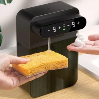 Dispensador automático de jabón espumoso sin contacto, recargable por USB, de doble cabeza, 400ml + 400ml, montado en la pared para múltiples escenarios