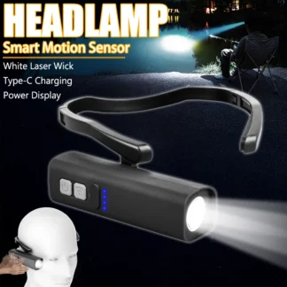 Linterna frontal LED con Sensor de movimiento recargable, 3 modos, tipo C, resistente al agua, para ciclismo al aire libre, correr, Camping, trabajo