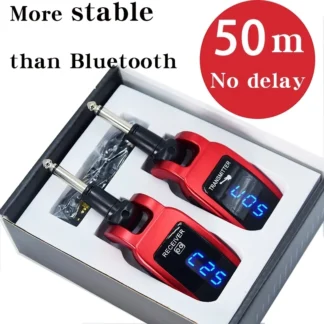 Receptor transmisor de guitarra inalámbrico, sistema de guitarra inalámbrico Digital UHF de 15 canales integrado para bajo de guitarra eléctrica