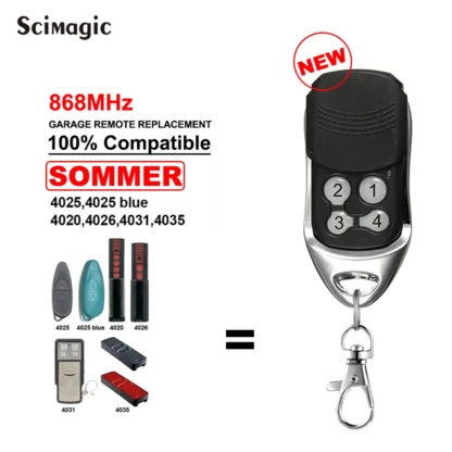 SOMMER 4011 4010 4026 4020 4025 4031 4035 APERTO 4025 TX02-868-2 4020 TX-03-868-4 Control remoto de puerta de garaje 868 mhz Código rodante