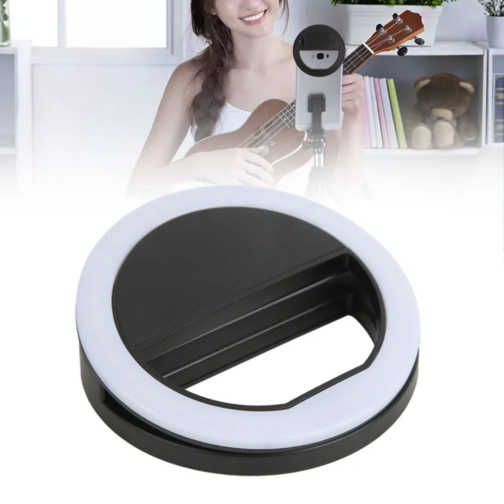 Anillo de luz para Selfie ZK50, iluminación de 360 grados, luz suave sin agrandamiento, abrazadera de 0,4 pulgadas de grosor, Mini anillo de luz ampliamente utilizado para transmisión en vivo