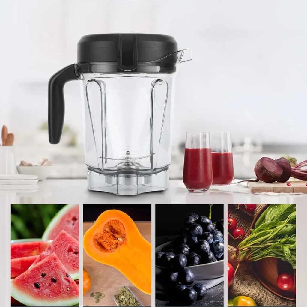 Contenedor de licuadora transparente de 2L con cuchilla y tapa para Vitamix 64oz Compatible con máquinas serie g vitamix5300
