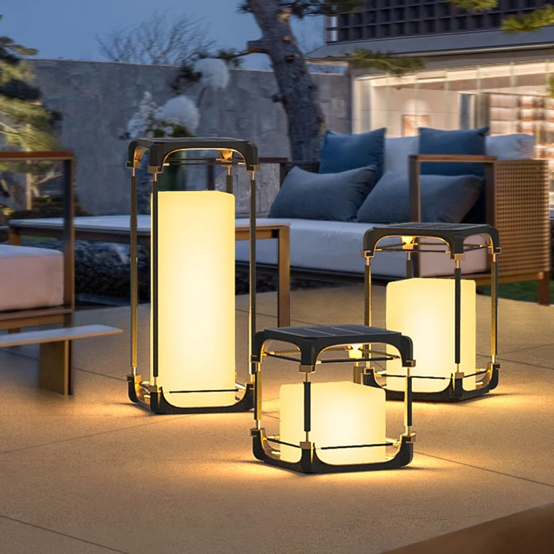 Lámpara de pie luminosa patio solar LED iluminación exterior lámpara no solar lámpara de jardín al aire libre decoración de jardín al aire libre