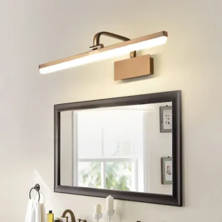 Lámpara de espejo moderna y sencilla, lámpara LED de pared larga, luz frontal de espejo de aluminio para tocador, baño, lavabo, luz de maquillaje