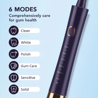 Cepillo de dientes eléctrico sónico, cepillo de dientes eléctrico recargable para adultos, cepillos de dientes eléctricos impermeables con 4 cabezales suaves