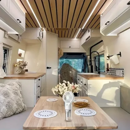 Ventilador de nebulización portátil recargable por USB de 800 mAh: diseño compacto y sin aspas para enfriar y hidratar, perfecto para interiores y exteriores U