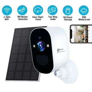 Cámara de seguridad exterior inalámbrica Solar de 2,5 K, 2,4 GHz, 4MP, WiFi, alimentada por batería, visión nocturna en Color, detección de movimiento PIR, resistente al agua