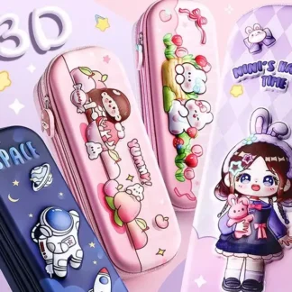 Estuche para lápices 3D, estuche para lápices para niños y niñas, estuche para lápices Popular para estudiantes, doble capa, gran capacidad