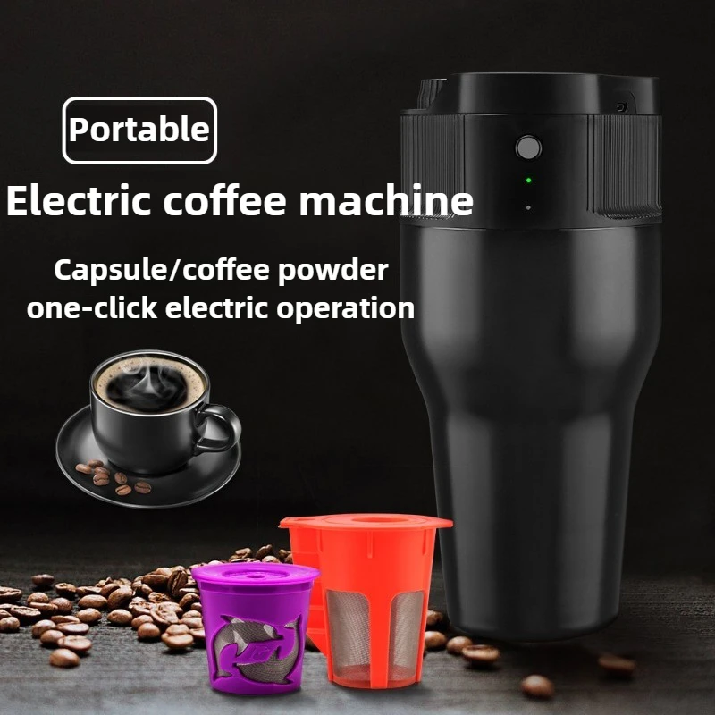 Máquina de café en cápsulas portátil para exteriores, mitad hecha a mano, carga USB, Mini cápsula automática, máquina de café americana portátil para el hogar