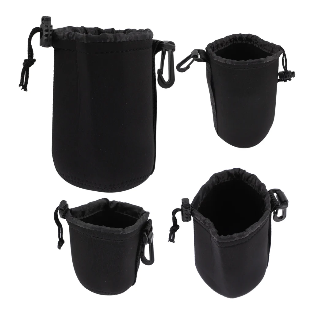 Bolsas para lentes de cámara, bolsas protectoras impermeables de neopreno a prueba de golpes para almacenamiento de cámara Dslr, estuche para lentes a prueba de polvo, 4 Uds.