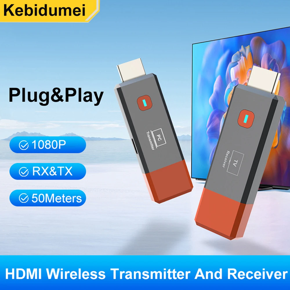 Extensor receptor y transmisor de vídeo HDMI inalámbrico, Cables digitales 4K HD, TV Stick, caja de TV inteligente para proyector de PC Mirascreen y Google