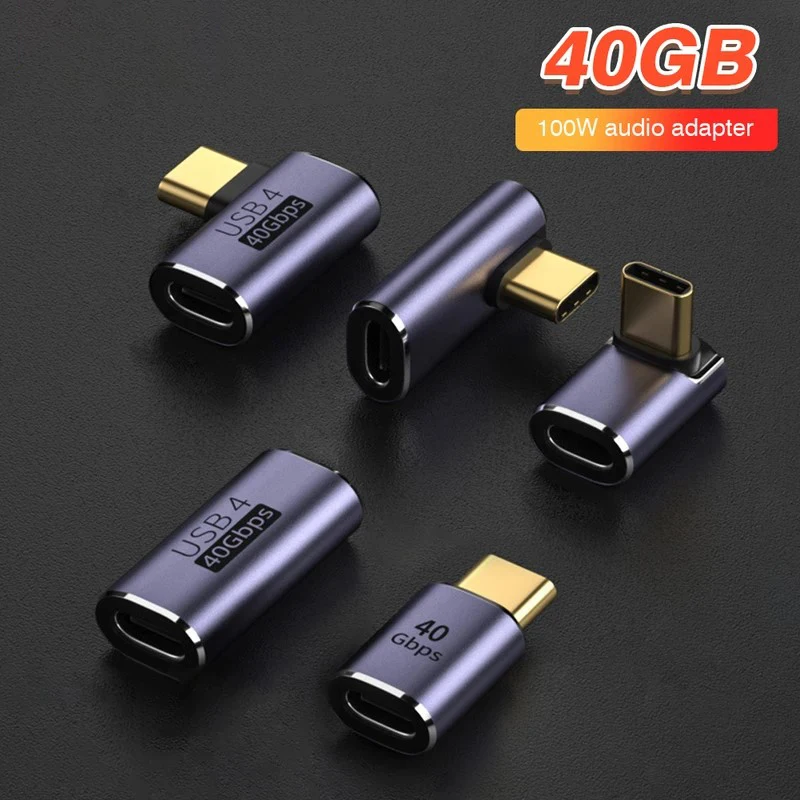 Adaptador USB 4,0 USB C a USB C Thunderbolt 3/4 40Gbps OTG Cable de extensión adaptador tipo C convertidor macho a hembra para ordenadores portátiles