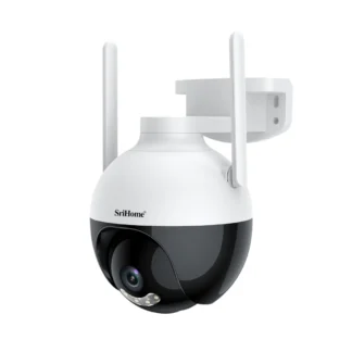 Srihome APP SH045 cámara domo IP inalámbrica 2MP 1080P WIFI a todo Color PTZ Monitor de bebé de seguridad para el hogar con detección humanoide AI