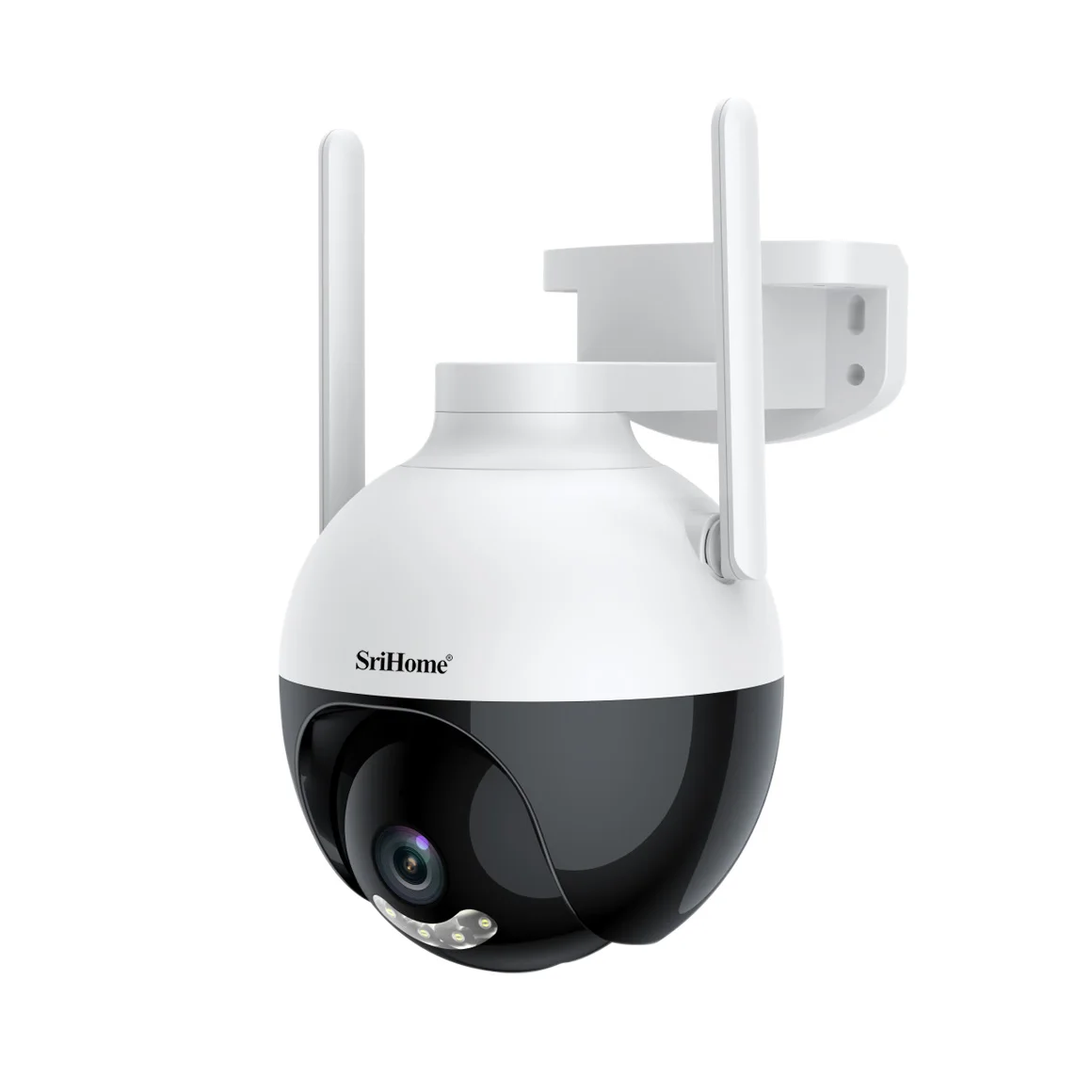Srihome APP SH045 cámara domo IP inalámbrica 2MP 1080P WIFI a todo Color PTZ Monitor de bebé de seguridad para el hogar con detección humanoide AI