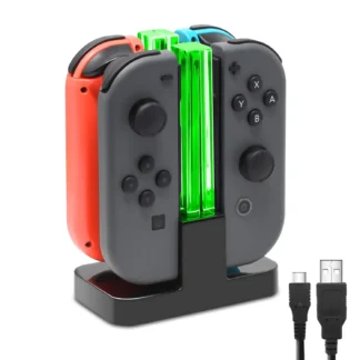 Base de carga DOBE compatible con interruptor para controlador modelo Joy Con y OLED con indicación LED de farola