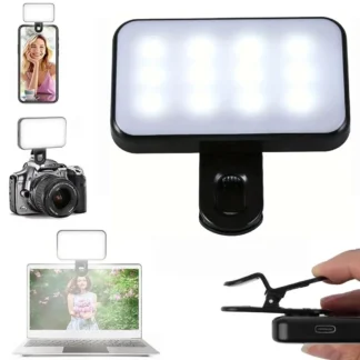 Mini luz de relleno para Selfie, 3 modos de Color, brillo ajustable, recargable, Clip en teléfonos móviles, ordenadores, fotografía, luces LED