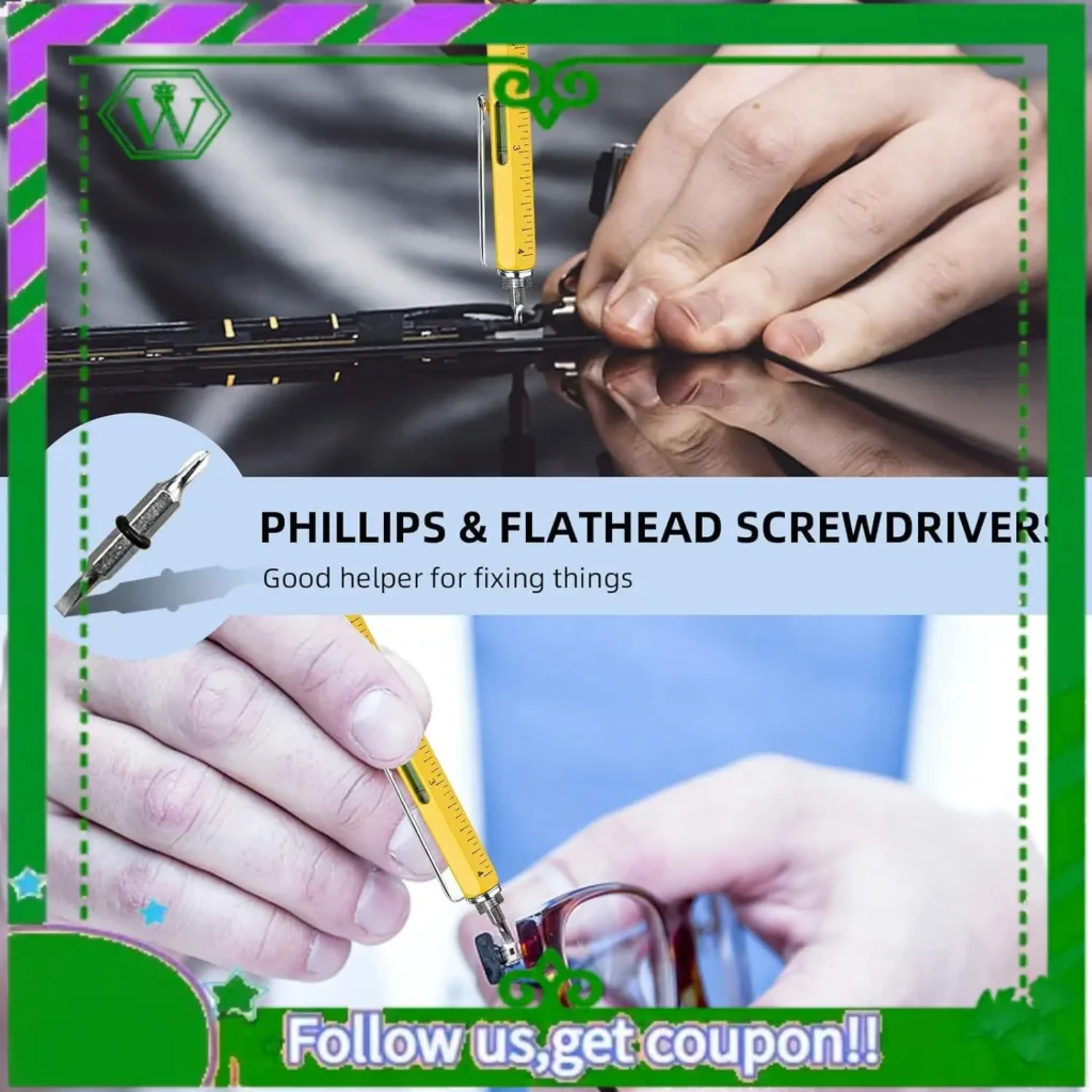 Bolígrafo multiherramienta confiable, artilugios geniales, bolígrafo novedoso con lápiz óptico, nivel, reglas, destornilladores, regalos de cumpleaños para papá y marido