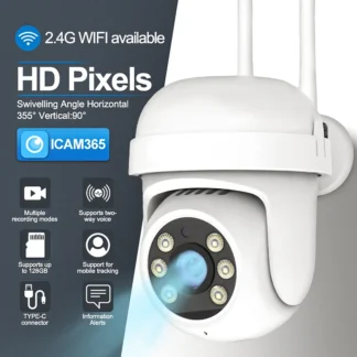 Cámara de vigilancia doméstica panorámica HD con seguimiento de detección móvil de llamadas de voz bidireccionales y alertas inteligentes