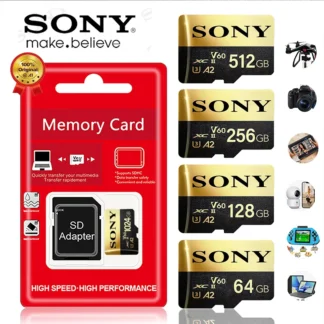 Tarjeta de memoria So *ny 1TB 512GB Micro SD TF 256GB 128GB U1 A1 Micro SD 64GB 100Mb velocidad de lectura Clase 10 Flash Micro tarjeta para teléfono