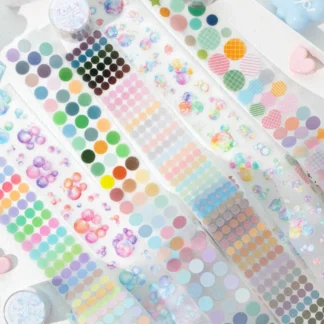 Journal GO 5x200cm puntos de Color cinta adhesiva decorativa pegatinas cinta adhesiva DIY Scrapbooking etiqueta adhesiva papelería japonesa