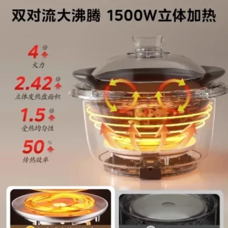 Olla de estofado eléctrica automática Midea de 220V para sopa, olla multifuncional para estofado rápido y ebullición AF