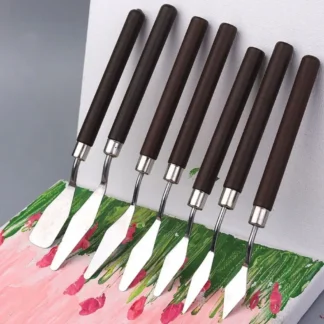 Raspador de pintura al óleo acrílica, paleta de acero inoxidable, raspador de mezcla de colores, paleta profesional de alta calidad, espátula para estudiante